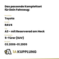 Toyota RAV4 5-Türer (SUV) 03.2006-01.2009 A3 - mit Reserverad am Heck BRiNK Anhängerkupplung mit JAEGER Elektrosatz