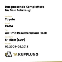 Toyota RAV4 5-Türer (SUV) 02.2009-02.2013 A3 - mit Reserverad am Heck BRiNK Anhängerkupplung mit JAEGER Elektrosatz