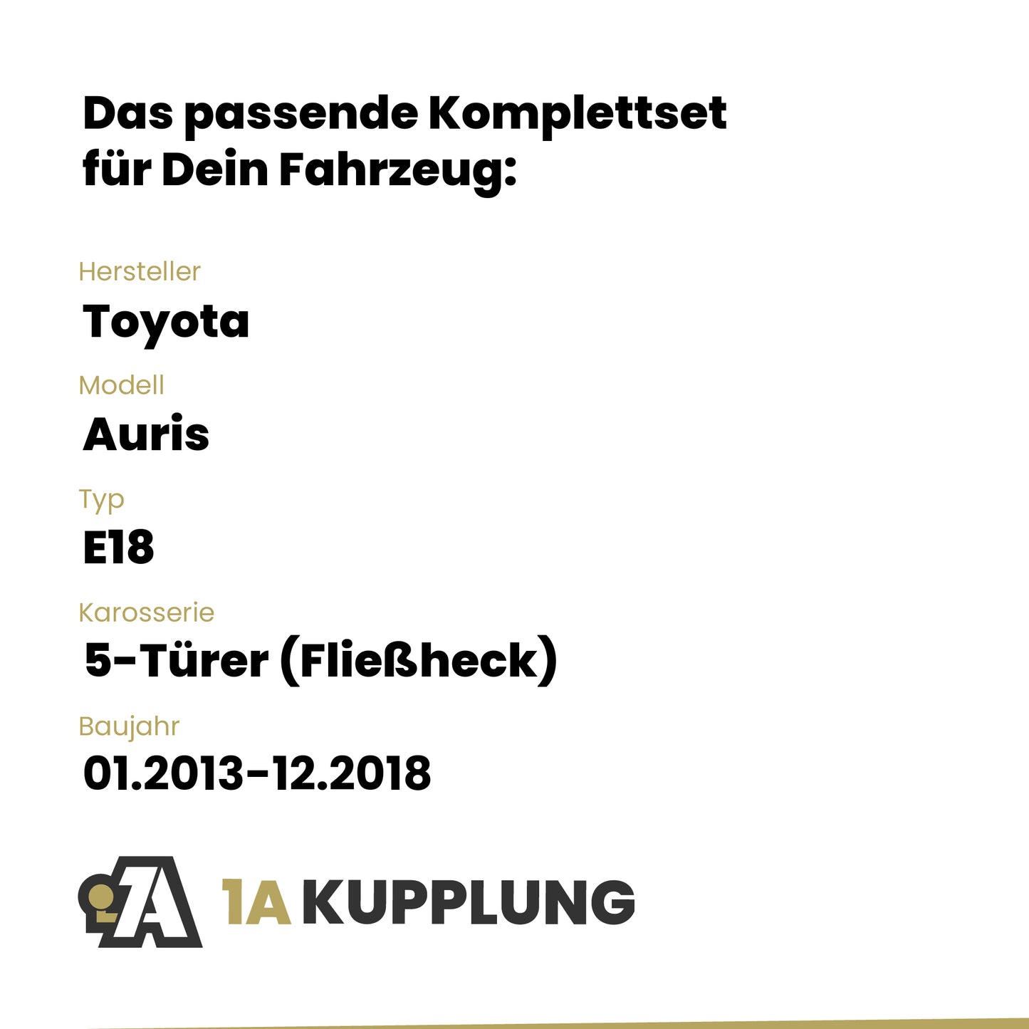 Toyota Auris 5-Türer (Fließheck) 01.2013-12.2018 E18 BRiNK Anhängerkupplung mit JAEGER Elektrosatz