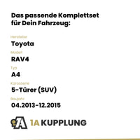 Toyota RAV4 5-Türer (SUV) 04.2013-12.2015 A4 BRiNK Anhängerkupplung mit JAEGER Elektrosatz