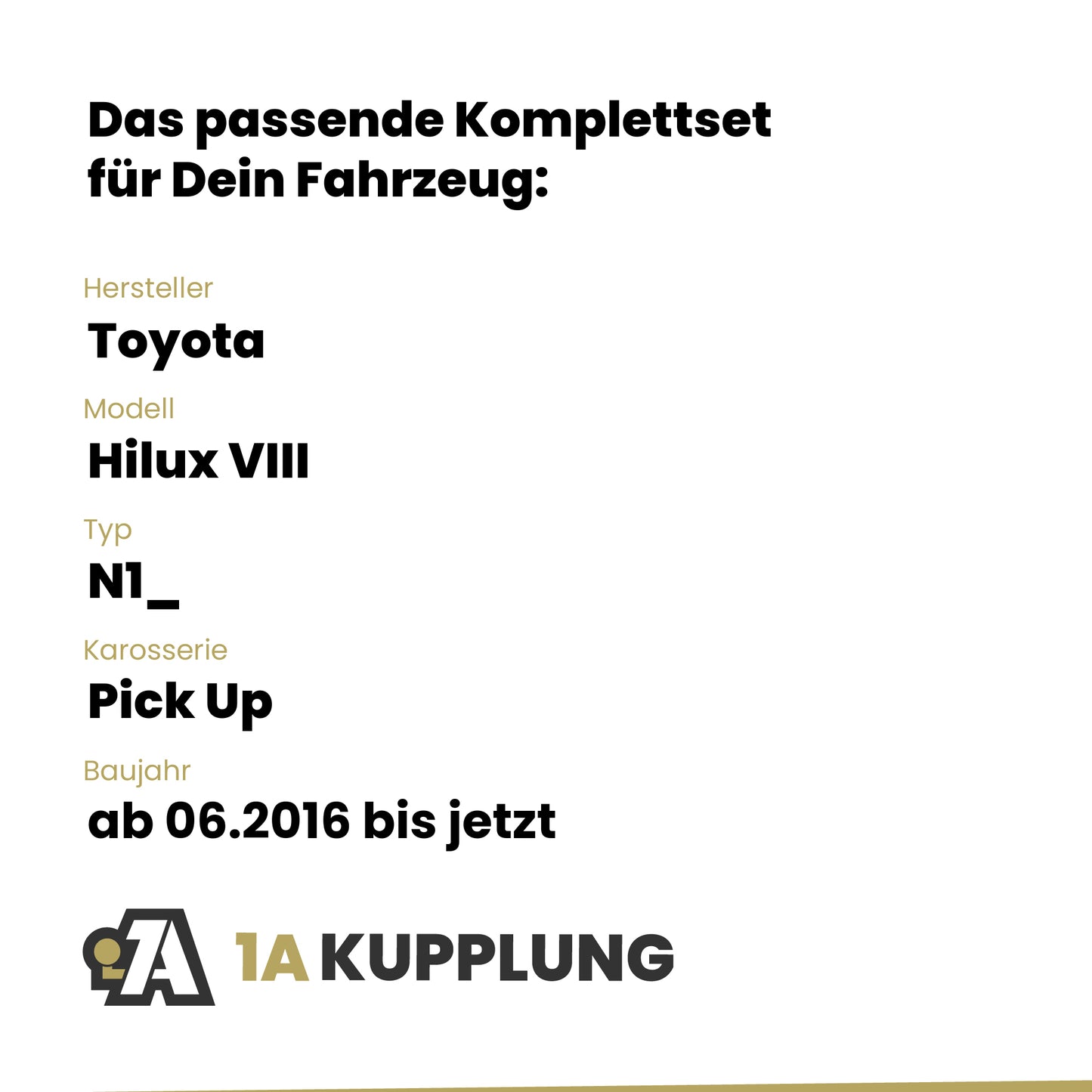Toyota Hilux VIII Pick Up ab 06.2016 N1_ BRiNK Anhängerkupplung mit JAEGER Elektrosatz