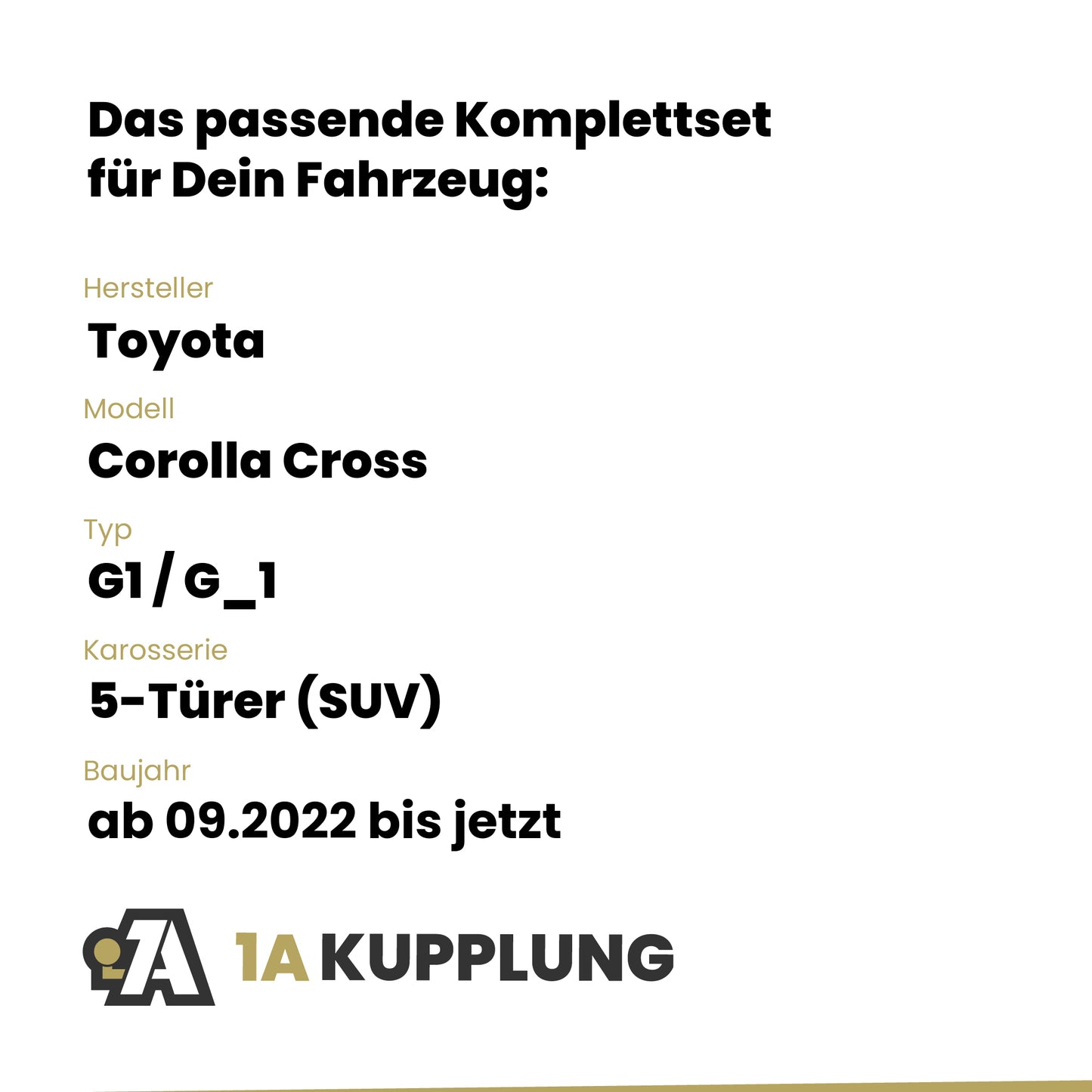 Toyota Corolla Cross 5-Türer (SUV) ab 09.2022 G1 / G_1 BRiNK Anhängerkupplung mit JAEGER Elektrosatz