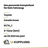 Toyota Corolla Cross 5-Türer (SUV) ab 09.2022 G1 / G_1 BRiNK Anhängerkupplung mit JAEGER Elektrosatz