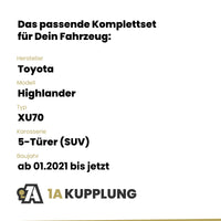 Toyota Highlander 5-Türer (SUV) ab 01.2021 XU70 BRiNK Anhängerkupplung mit JAEGER Elektrosatz