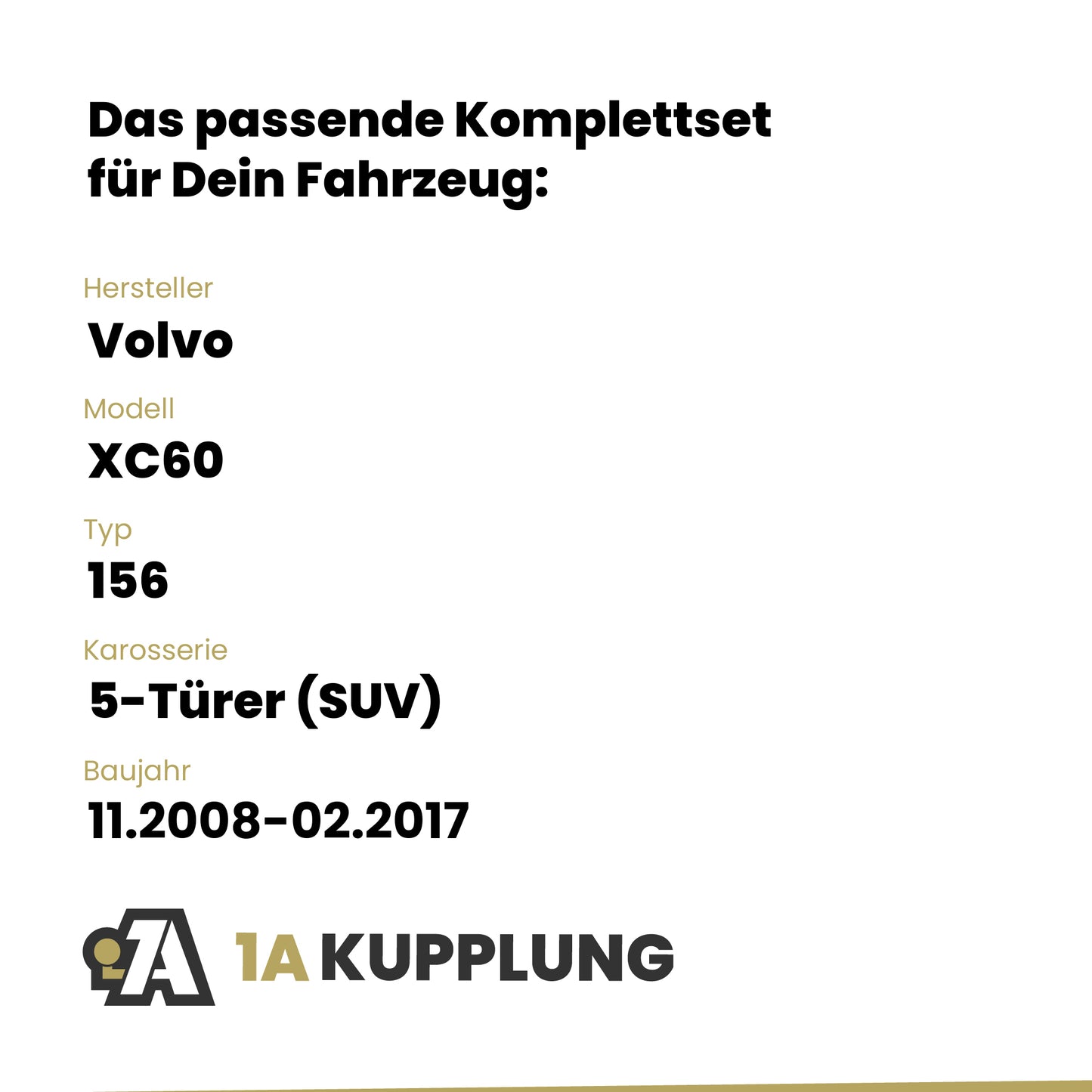 Volvo XC60 5-Türer (SUV) 11.2008-02.2017 156 BRiNK Anhängerkupplung mit JAEGER Elektrosatz