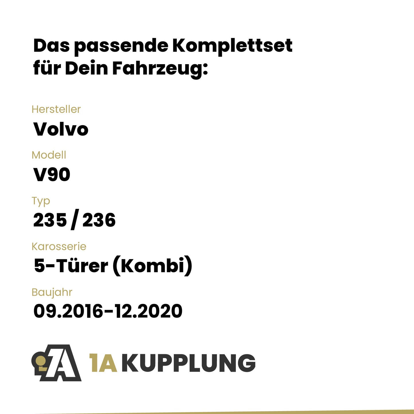 Volvo V90 5-Türer (Kombi) 09.2016-12.2020 235 / 236 BRiNK Anhängerkupplung mit JAEGER Elektrosatz