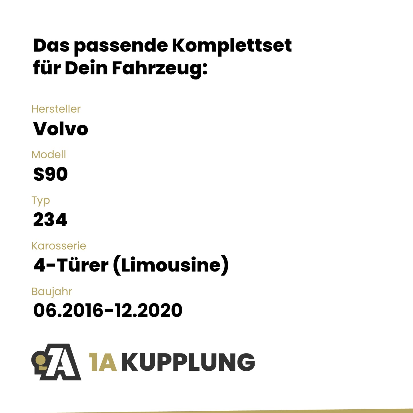 Volvo S90 4-Türer (Limousine) 06.2016-12.2020 234 BRiNK Anhängerkupplung mit JAEGER Elektrosatz