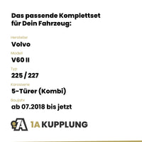Volvo V60 II 5-Türer (Kombi) ab 07.2018 225 / 227 BRiNK Anhängerkupplung mit JAEGER Elektrosatz