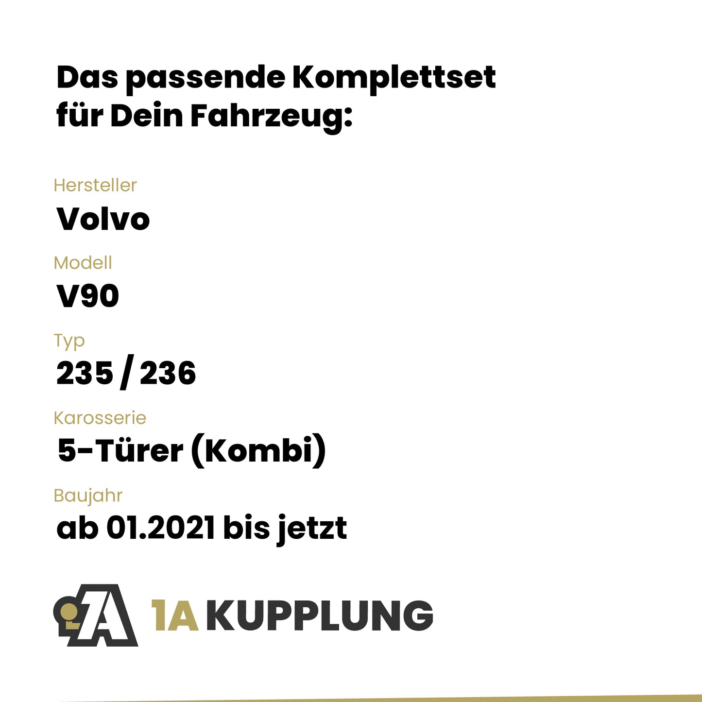 Volvo V90 5-Türer (Kombi) ab 01.2021 235 / 236 BRiNK Anhängerkupplung mit JAEGER Elektrosatz