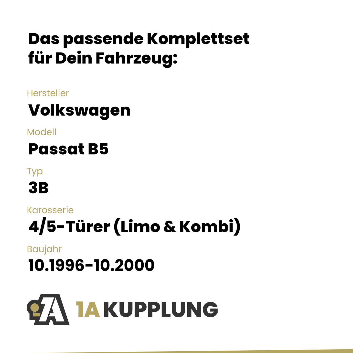VW Passat B5 4/5-Türer (Limo & Kombi) 10.1996-10.2000 3B BRiNK Anhängerkupplung mit JAEGER Elektrosatz