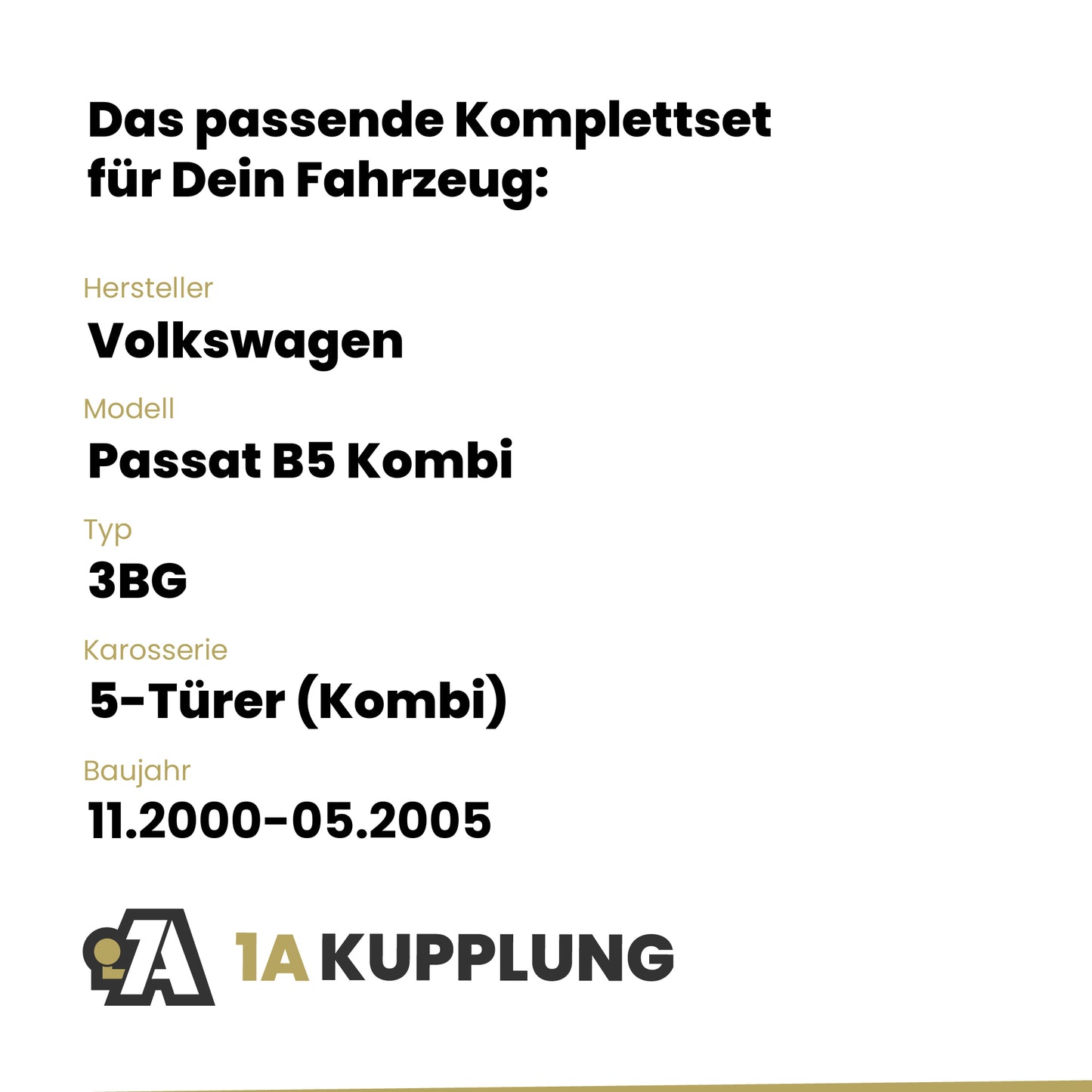 VW Passat B5 Kombi 5-Türer (Kombi) 11.2000-05.2005 3BG BRiNK Anhängerkupplung mit JAEGER Elektrosatz