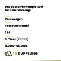 VW Passat B5 Kombi 5-Türer (Kombi) 11.2000-05.2005 3BG BRiNK Anhängerkupplung mit JAEGER Elektrosatz