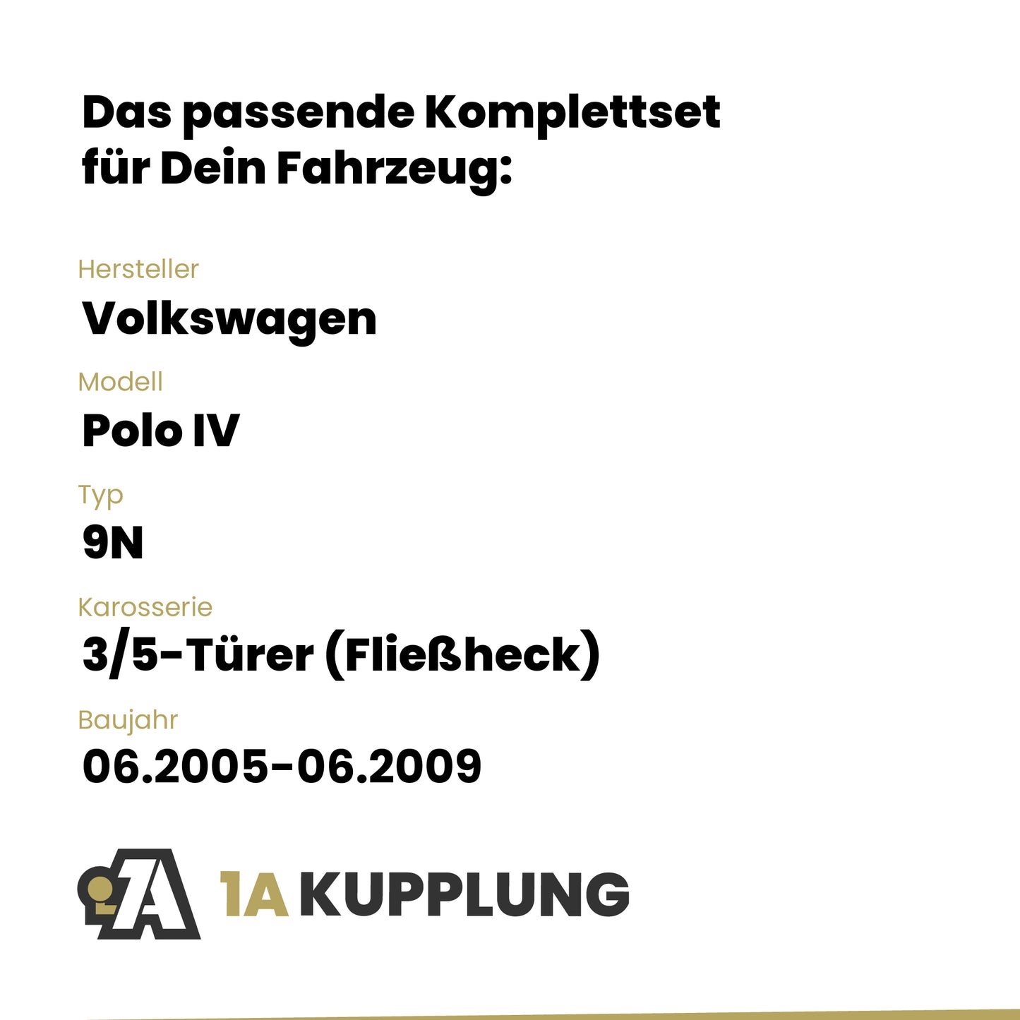 VW Polo IV 3/5-Türer (Fließheck) 06.2005-06.2009 9N BRiNK Anhängerkupplung mit JAEGER Elektrosatz