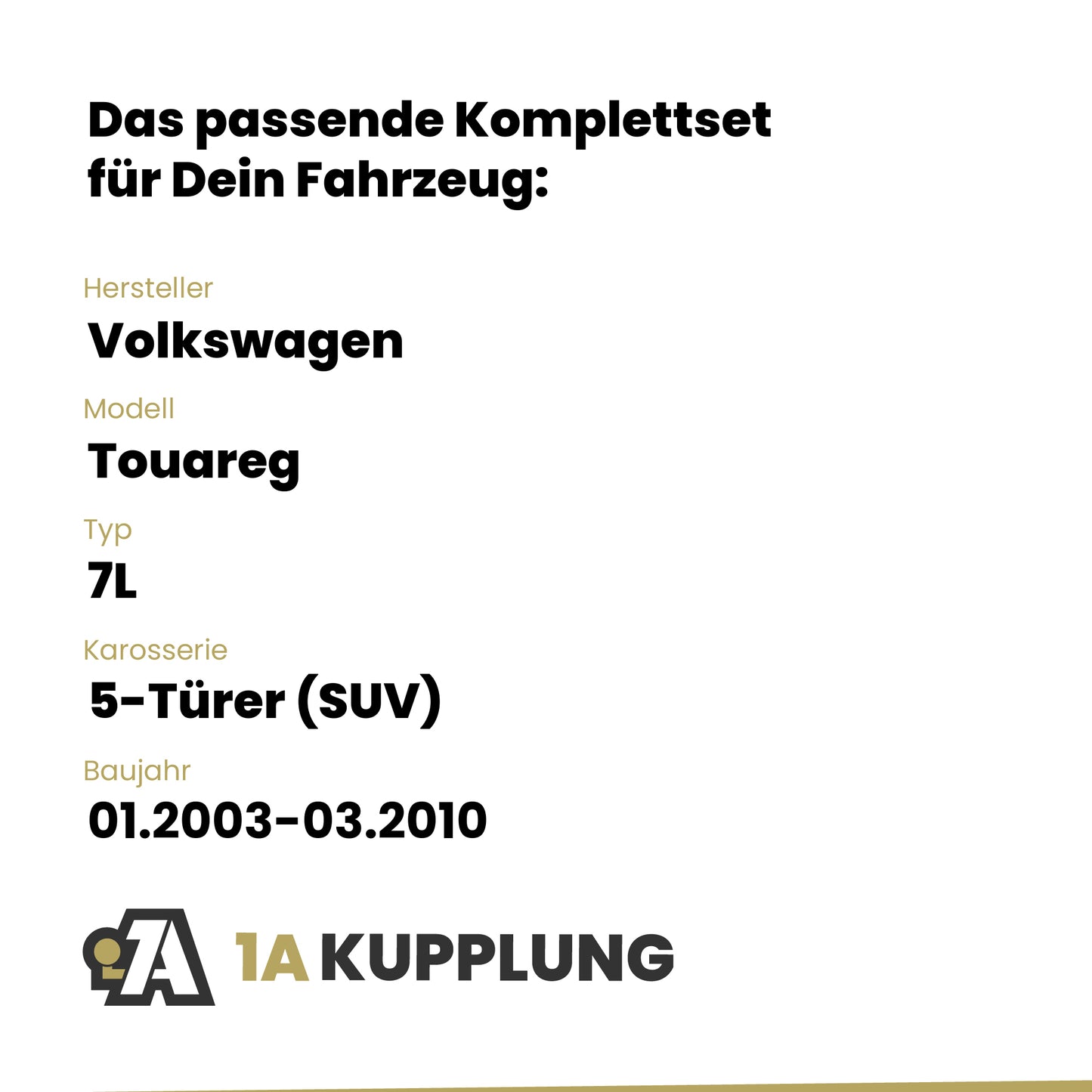 VW Touareg 5-Türer (SUV) 12.2004-03.2010 7L BRiNK Anhängerkupplung mit JAEGER Elektrosatz