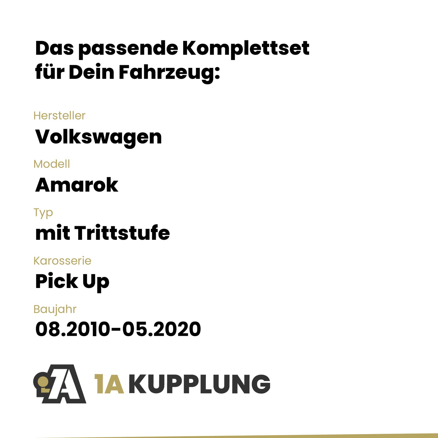 VW Amarok Pick Up 08.2010-05.2020 mit Trittstufe BRiNK Anhängerkupplung mit JAEGER Elektrosatz