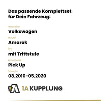 VW Amarok Pick Up 08.2010-05.2020 mit Trittstufe BRiNK Anhängerkupplung mit JAEGER Elektrosatz