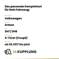 VW Arteon 4-Türer (Coupé) ab 11.2020 3H7 / 3H8 BRiNK Anhängerkupplung mit JAEGER Elektrosatz