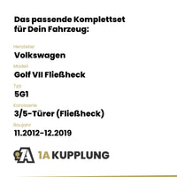 VW Golf VII Fließheck 3/5-Türer (Fließheck) 06.2014-12.2019 5G1 BRiNK Anhängerkupplung mit JAEGER Elektrosatz