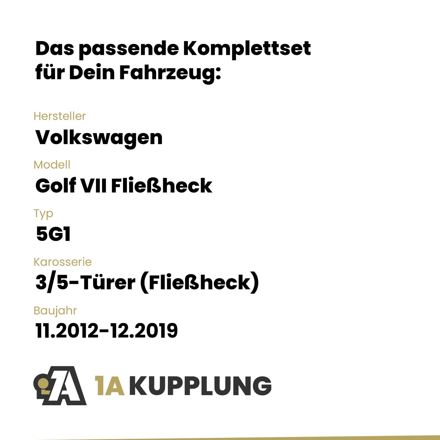VW Golf VII Fließheck 3/5-Türer (Fließheck) 06.2014-12.2019 5G1 BRiNK Anhängerkupplung mit JAEGER Elektrosatz