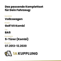 VW Golf VII Kombi 5-Türer (Kombi) ab 06.2014 BA5 BRiNK Anhängerkupplung mit JAEGER Elektrosatz