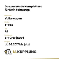 VW T-Roc 5-Türer (SUV) ab 08.2017 A1 BRiNK Anhängerkupplung mit JAEGER Elektrosatz