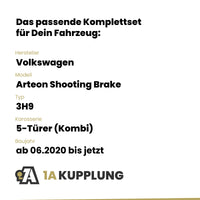 VW Arteon Shooting Brake 5-Türer (Kombi) ab 06.2020 3H9 BRiNK Anhängerkupplung mit JAEGER Elektrosatz
