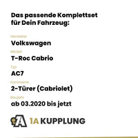 VW T-Roc Cabrio 2-Türer (Cabriolet) ab 03.2020 AC7 BRiNK Anhängerkupplung mit JAEGER Elektrosatz