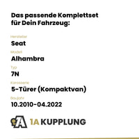 Seat Alhambra 5-Türer (Kompaktvan) 10.2010-04.2022 7N BRiNK Anhängerkupplung mit JAEGER Elektrosatz