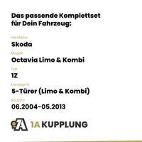 Skoda Octavia Limo & Kombi 5-Türer (Limo & Kombi) 06.2004-05.2013 1Z BRiNK Anhängerkupplung mit JAEGER Elektrosatz