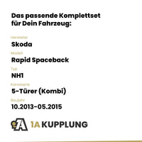 Skoda Rapid Spaceback 5-Türer (Kombi) 10.2013-05.2015 NH1 BRiNK Anhängerkupplung mit JAEGER Elektrosatz