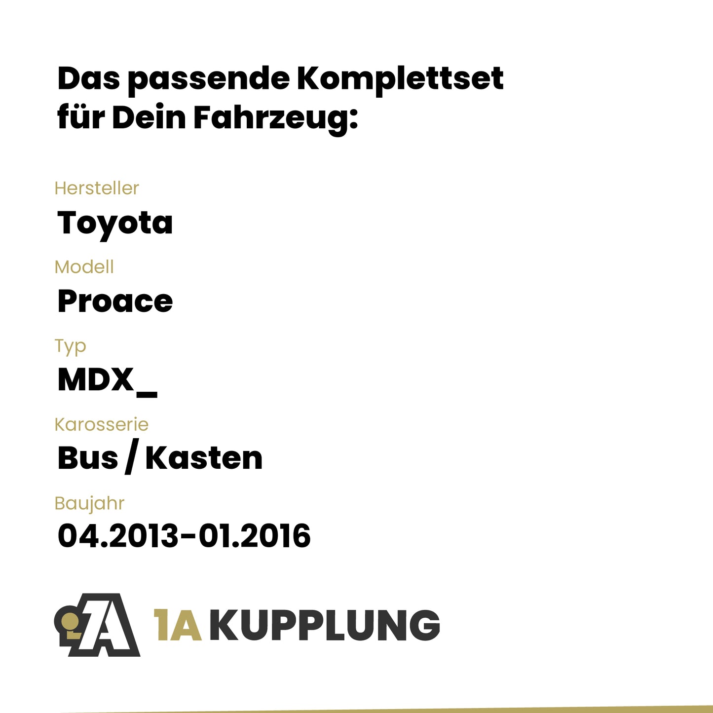 Toyota Proace Bus / Kasten 04.2013-01.2016 MDX_ BRiNK Anhängerkupplung mit JAEGER Elektrosatz