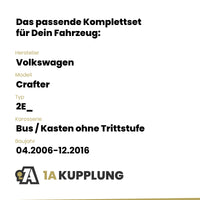VW Crafter Bus / Kasten ohne Trittstufe 04.2006-12.2016 2E_ BRiNK Anhängerkupplung mit JAEGER Elektrosatz