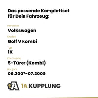 VW Golf V Kombi 5-Türer (Kombi) 06.2007-07.2009 1K BRiNK Anhängerkupplung mit JAEGER Elektrosatz