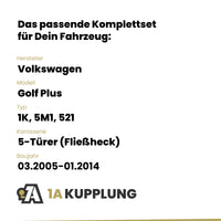 VW Golf Plus 5-Türer (Fließheck) 03.2005-01.2014 1K, 5M1, 521 BRiNK Anhängerkupplung mit JAEGER Elektrosatz