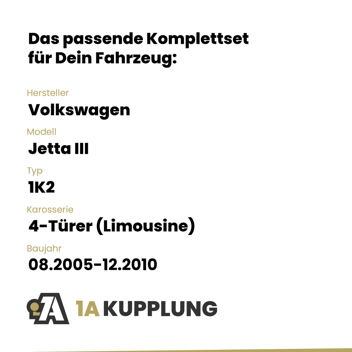 VW Jetta III 4-Türer (Limousine) 08.2005-12.2010 1K2 BRiNK Anhängerkupplung mit JAEGER Elektrosatz