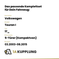 VW Touran I 5-Türer (Kompaktvan) 10.2006-08.2015 1T_ BRiNK Anhängerkupplung mit JAEGER Elektrosatz