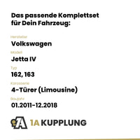 VW Jetta IV 4-Türer (Limousine) 01.2011-12.2018 162, 163 BRiNK Anhängerkupplung mit JAEGER Elektrosatz