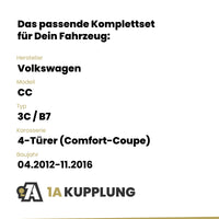 VW CC 4-Türer (Comfort-Coupe) 04.2012-11.2016 3C / B7 BRiNK Anhängerkupplung mit JAEGER Elektrosatz