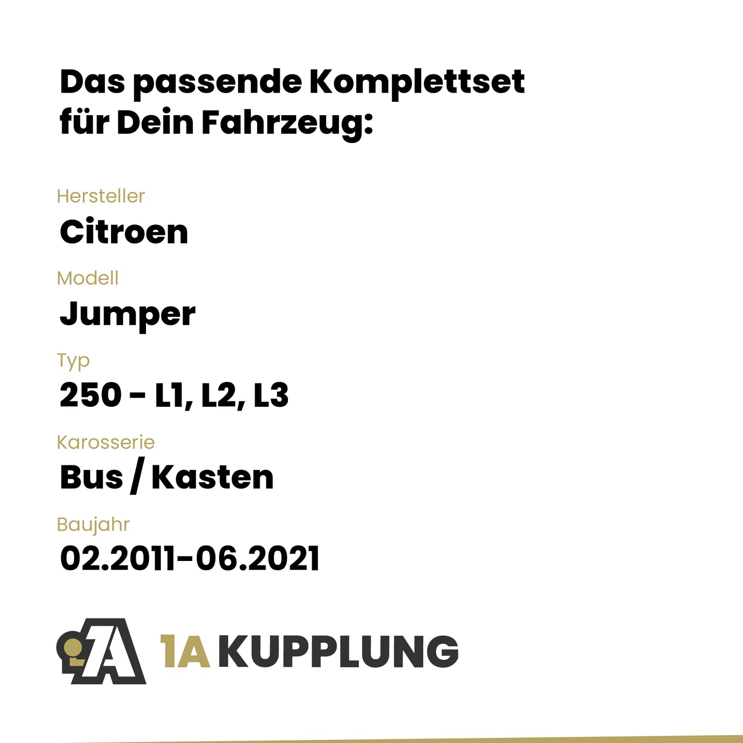 Citroen Jumper Bus / Kasten 02.2011-06.2021 250 - L1, L2, L3 BRiNK Anhängerkupplung mit JAEGER Elektrosatz