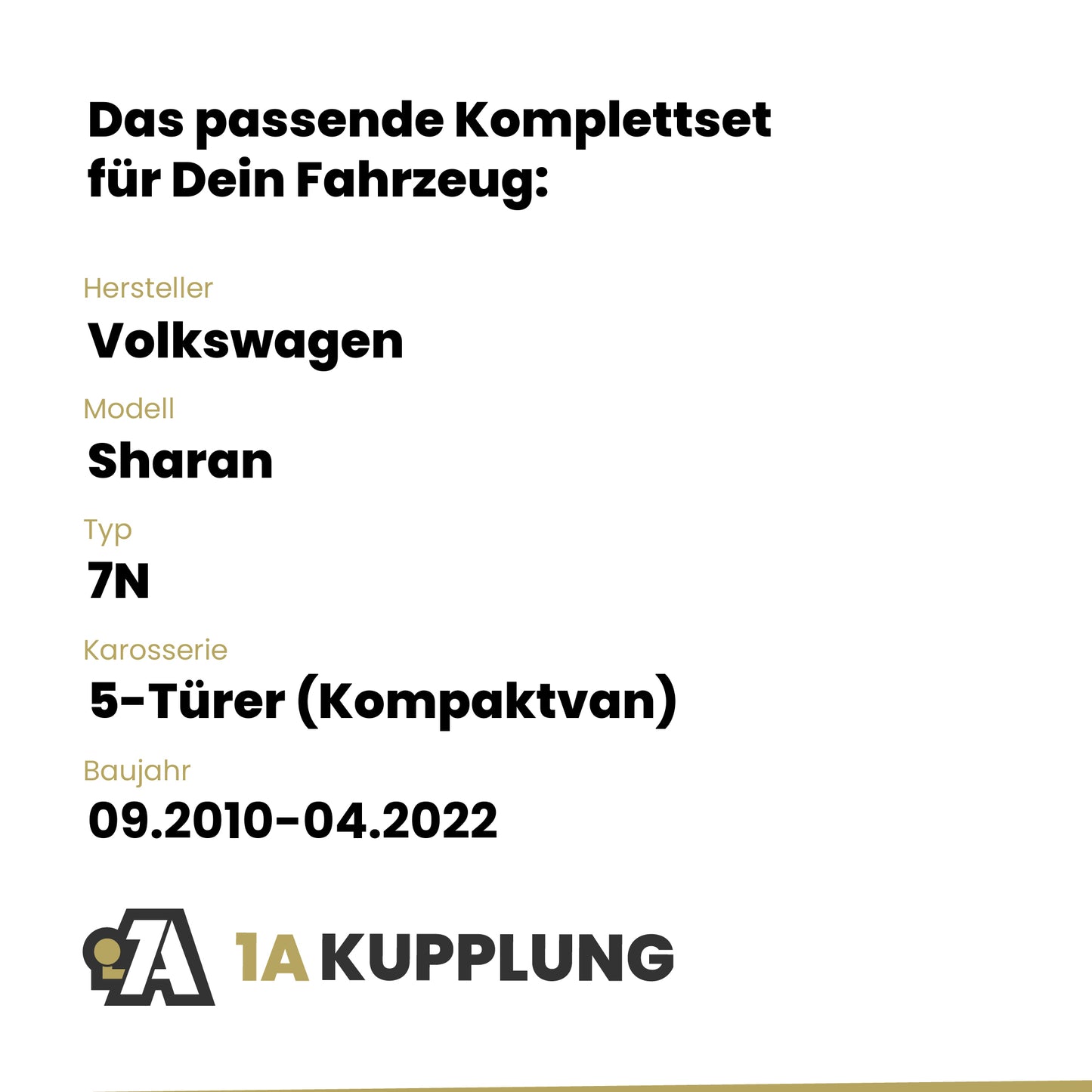 VW Sharan 5-Türer (Kompaktvan) 09.2010-04.2022 7N BRiNK Anhängerkupplung mit JAEGER Elektrosatz