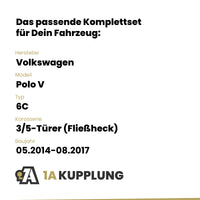 VW Polo V 3/5-Türer (Fließheck) 05.2014-08.2017 6C BRiNK Anhängerkupplung mit JAEGER Elektrosatz