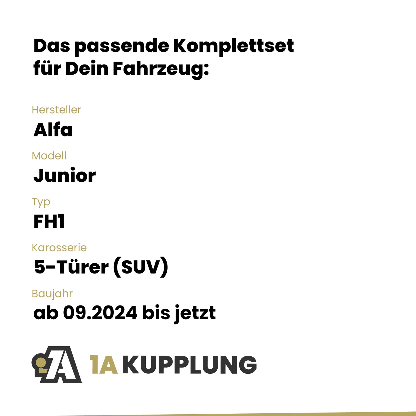 Alfa Junior 5-Türer (SUV) ab 09.2024 FH1 BRiNK Anhängerkupplung mit JAEGER Elektrosatz