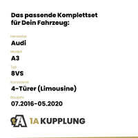 Audi A3 4-Türer (Limousine) 07.2016-05.2020 8VS BRiNK Anhängerkupplung mit JAEGER Elektrosatz