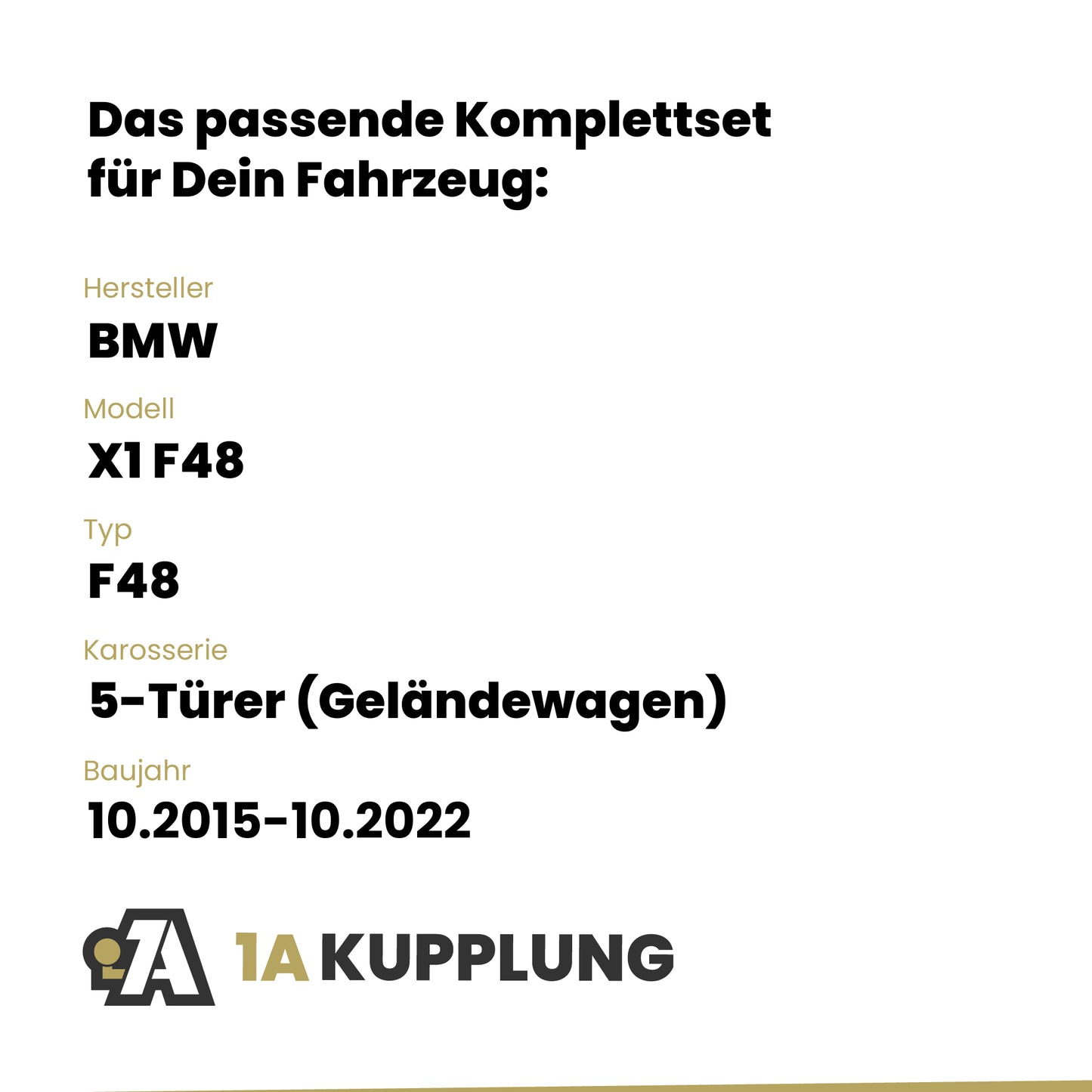 BMW X1 F48 5-Türer (Geländewagen) 10.2015-10.2022 F48 BRiNK Anhängerkupplung mit JAEGER Elektrosatz