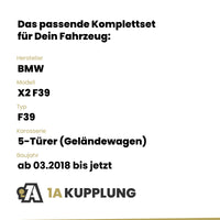BMW X2 F39 5-Türer (Geländewagen) ab 03.2018 F39 BRiNK Anhängerkupplung mit JAEGER Elektrosatz