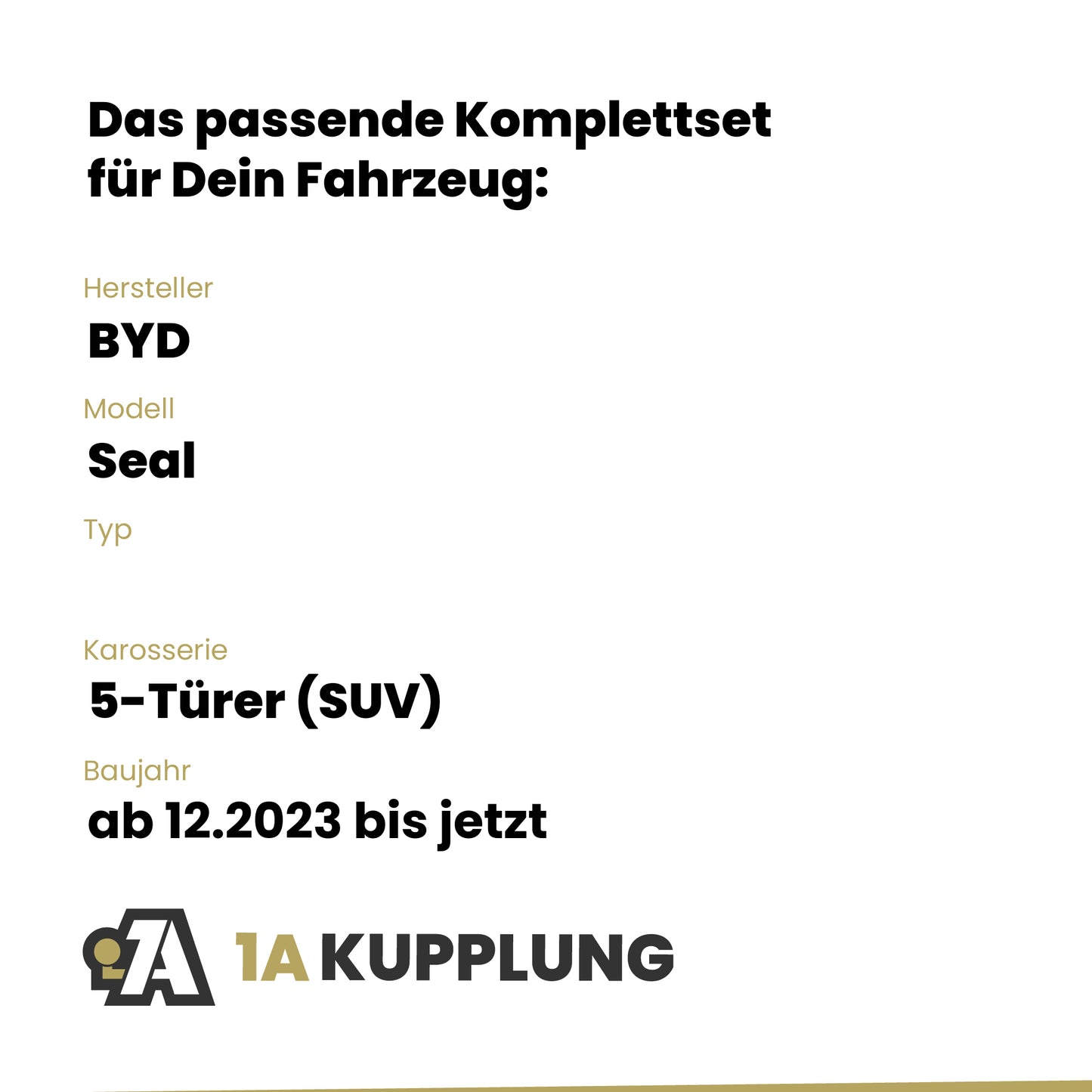 BYD Seal 5-Türer (SUV) ab 12.2023 BRiNK Anhängerkupplung mit JAEGER Elektrosatz