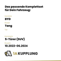 BYD Tang 5-Türer (SUV) 10.2022-06.2024 BRiNK Anhängerkupplung mit JAEGER Elektrosatz