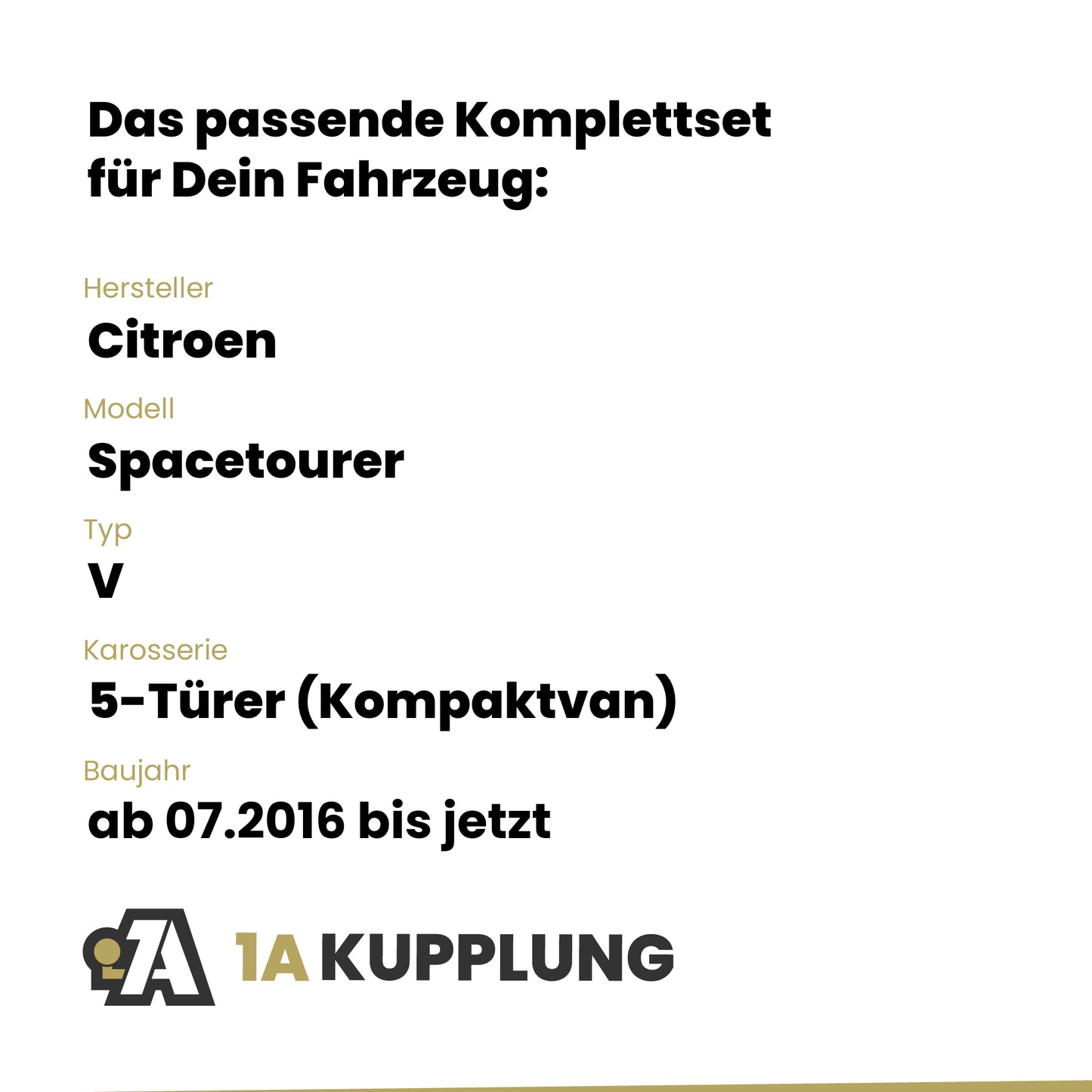 Citroen Spacetourer 5-Türer (Kompaktvan) ab 07.2016 V BRiNK Anhängerkupplung mit JAEGER Elektrosatz
