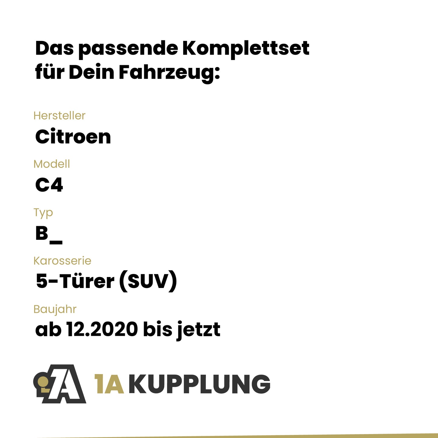 Citroen C4 5-Türer (SUV) ab 12.2020 B_ BRiNK Anhängerkupplung mit JAEGER Elektrosatz