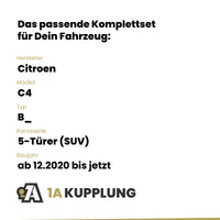 Citroen C4 5-Türer (SUV) ab 12.2020 B_ BRiNK Anhängerkupplung mit JAEGER Elektrosatz